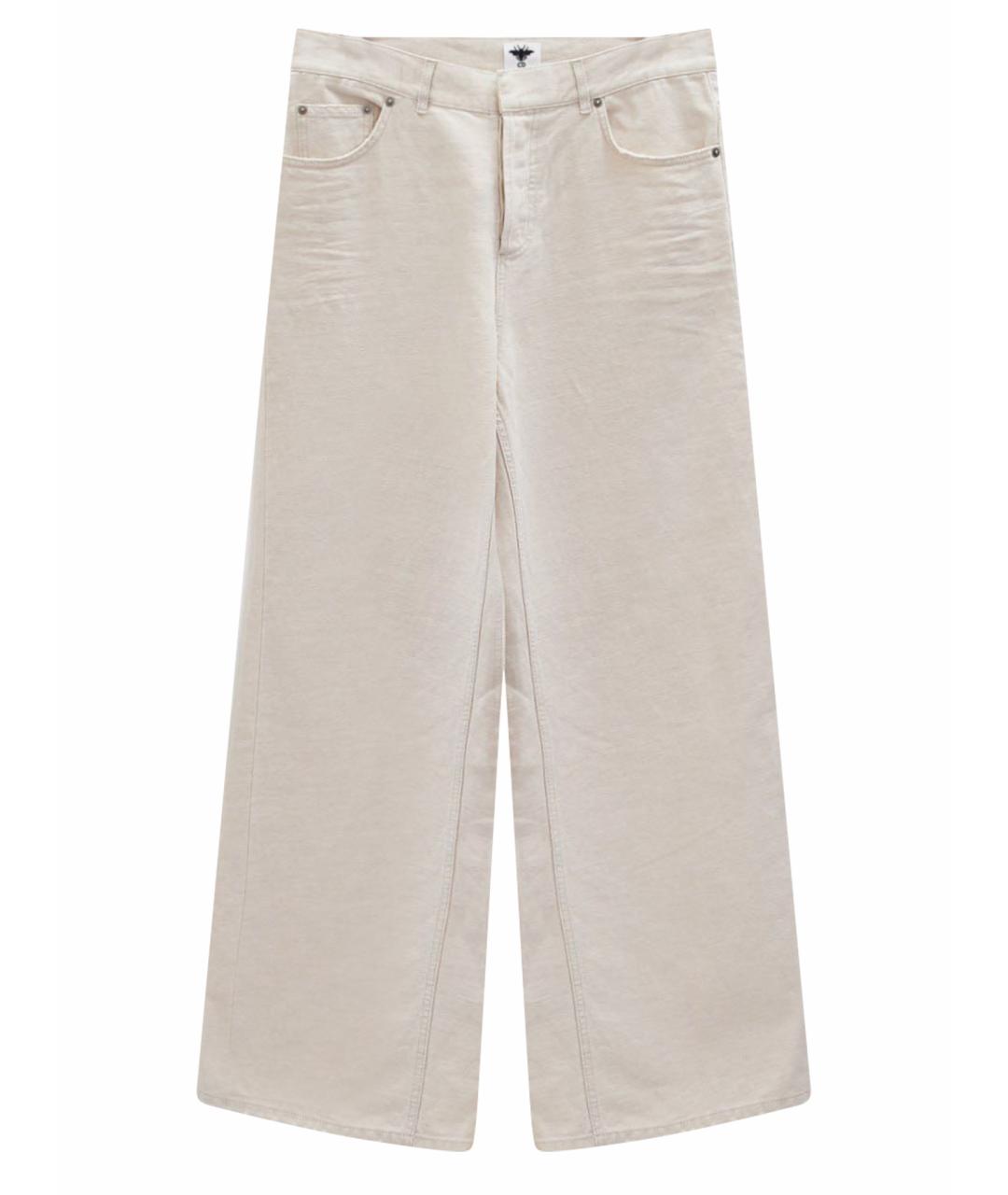 CHRISTIAN DIOR Бежевые хлопковые прямые джинсы, фото 1
