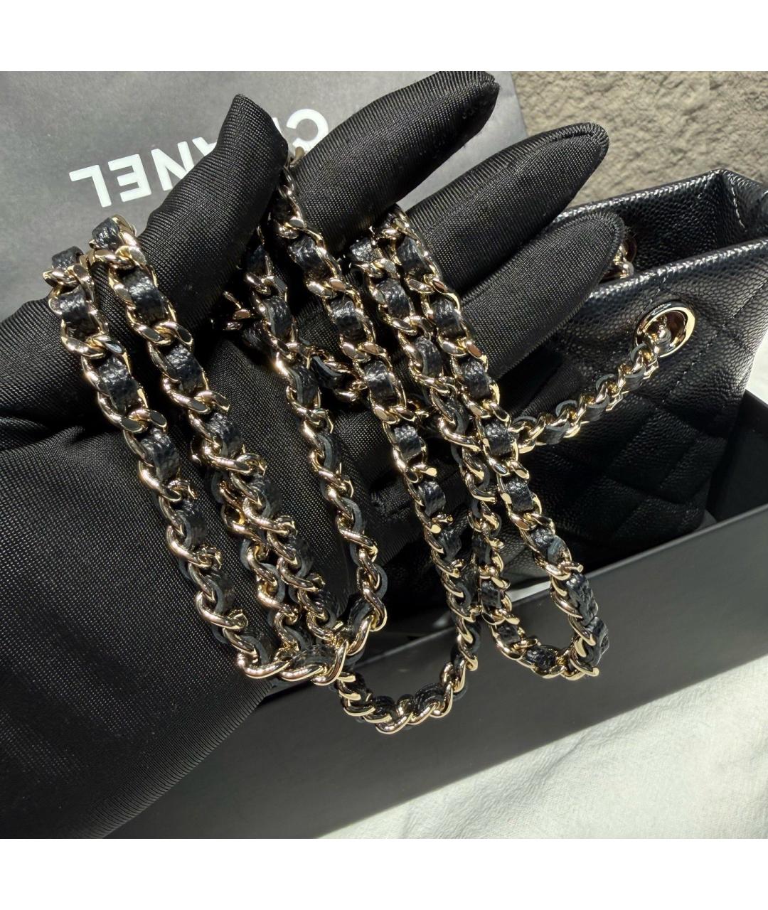 CHANEL Черная кожаная сумка через плечо, фото 6