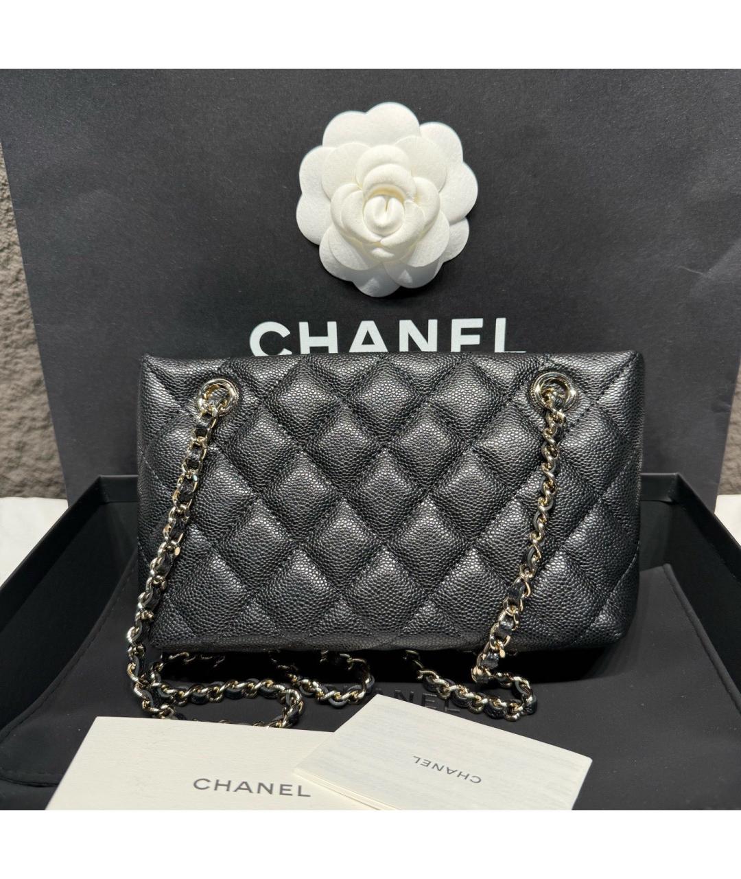 CHANEL Черная кожаная сумка через плечо, фото 2