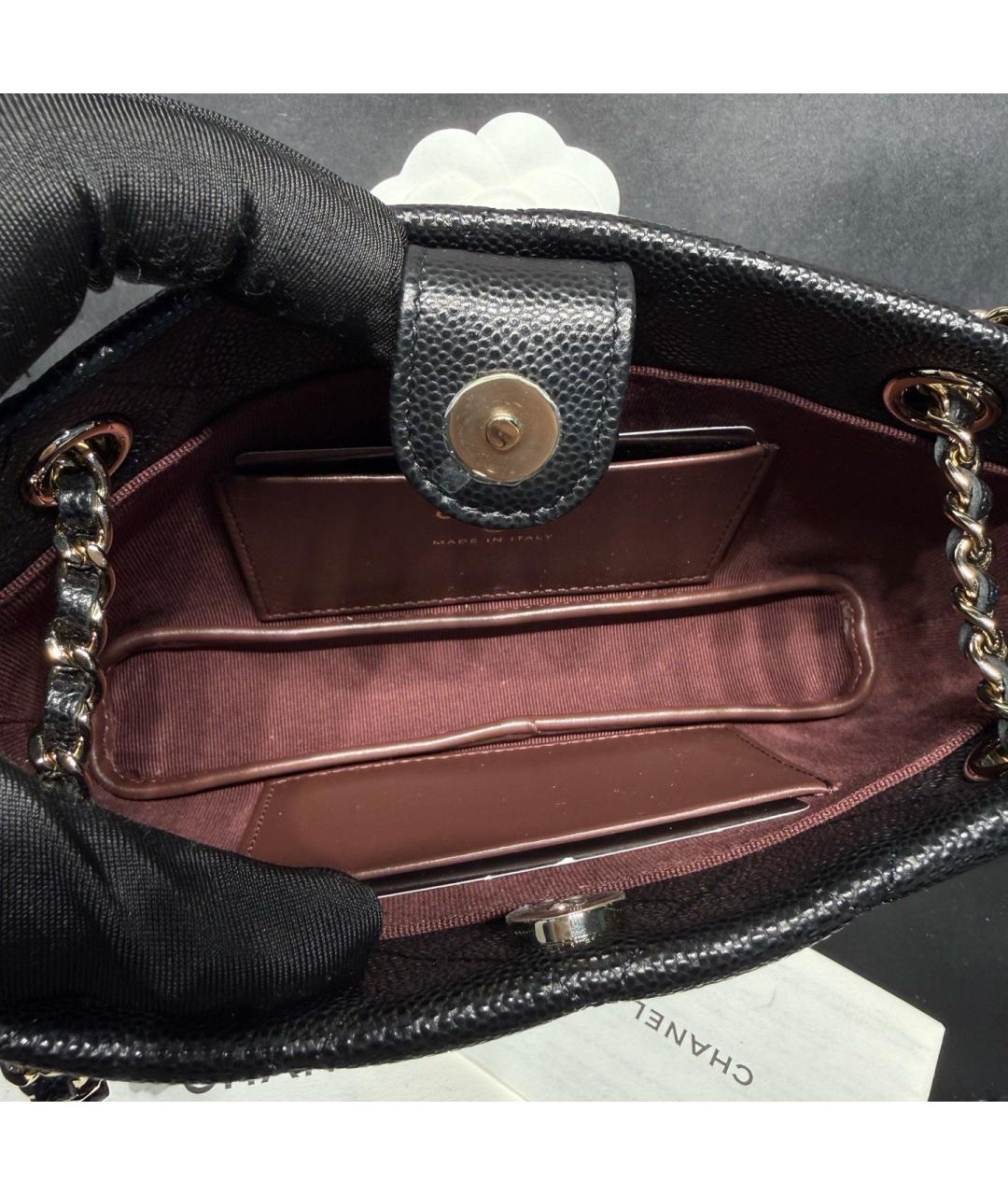 CHANEL Черная кожаная сумка через плечо, фото 5