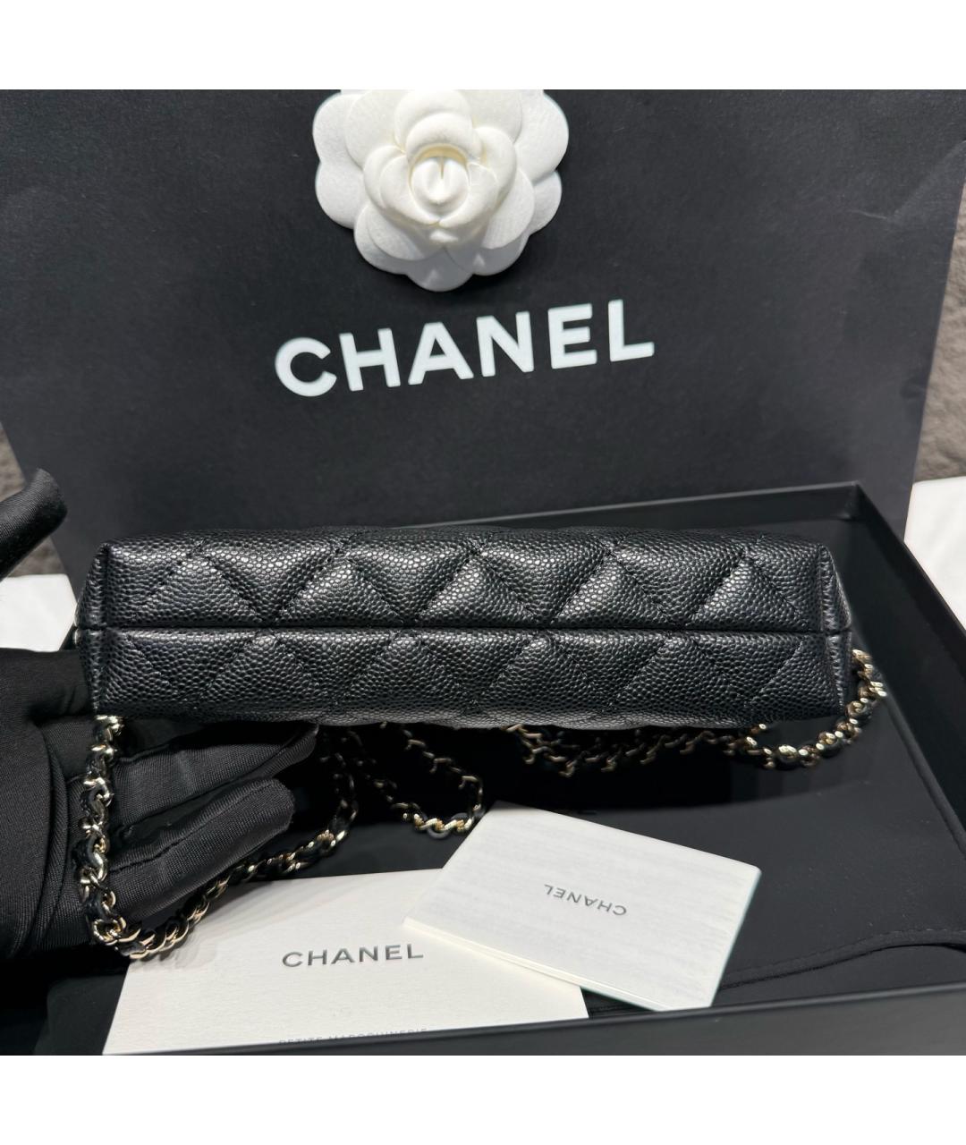 CHANEL Черная кожаная сумка через плечо, фото 3