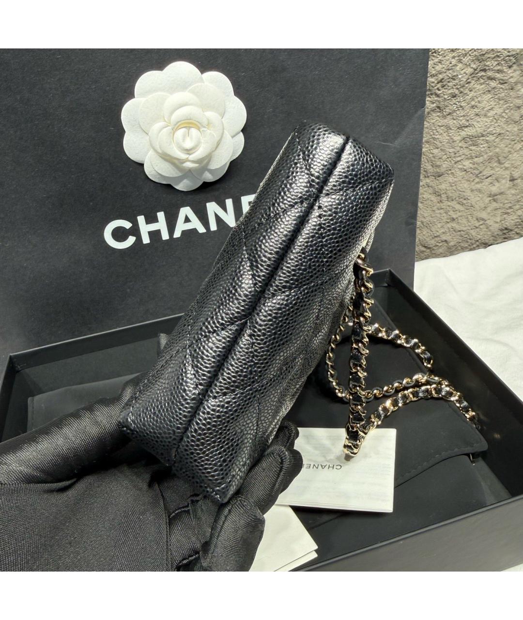 CHANEL Черная кожаная сумка через плечо, фото 4