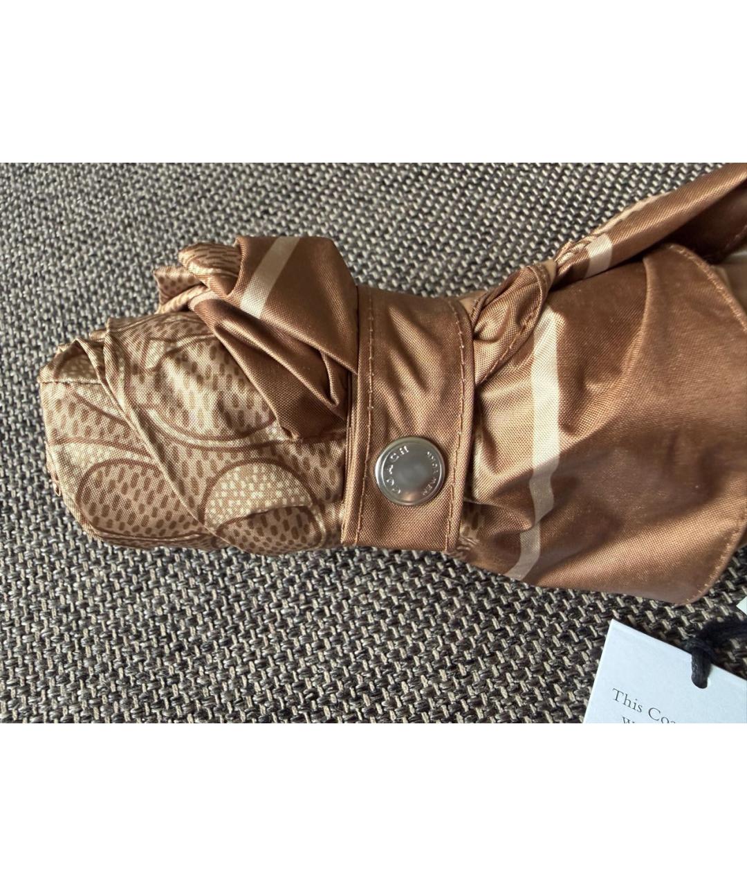 COACH Коричневый зонт, фото 6