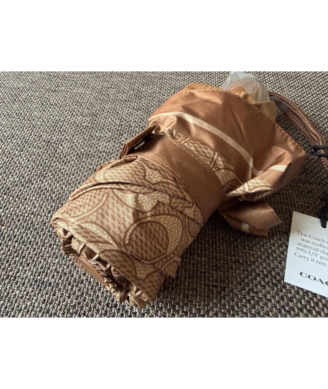 COACH Коричневый зонт, фото 4