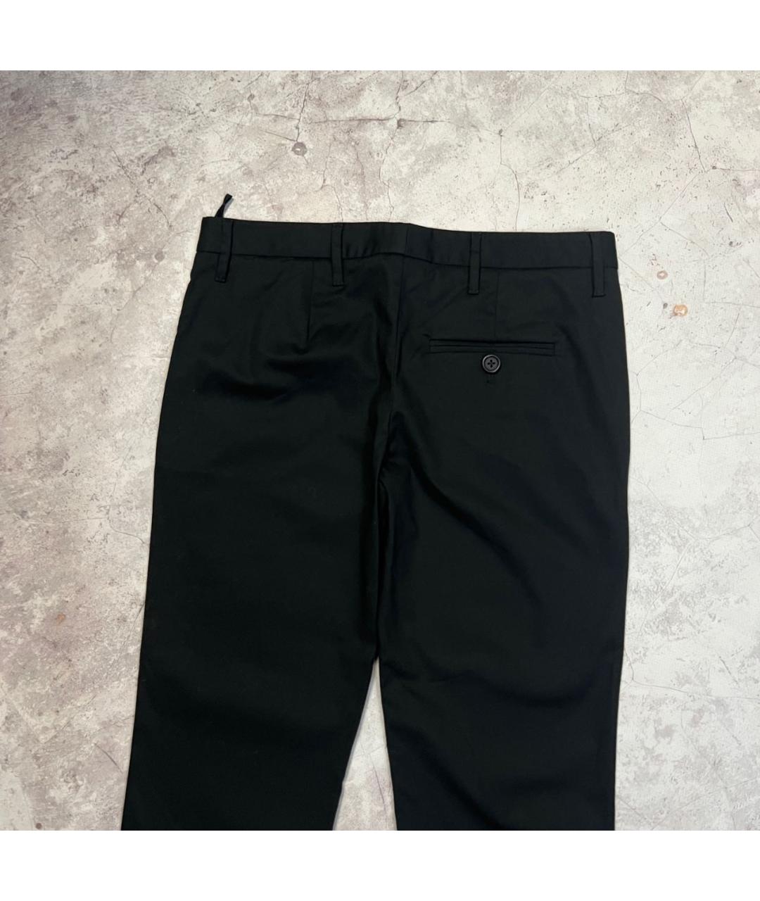 MIU MIU Черные хлопко-эластановые брюки узкие, фото 8