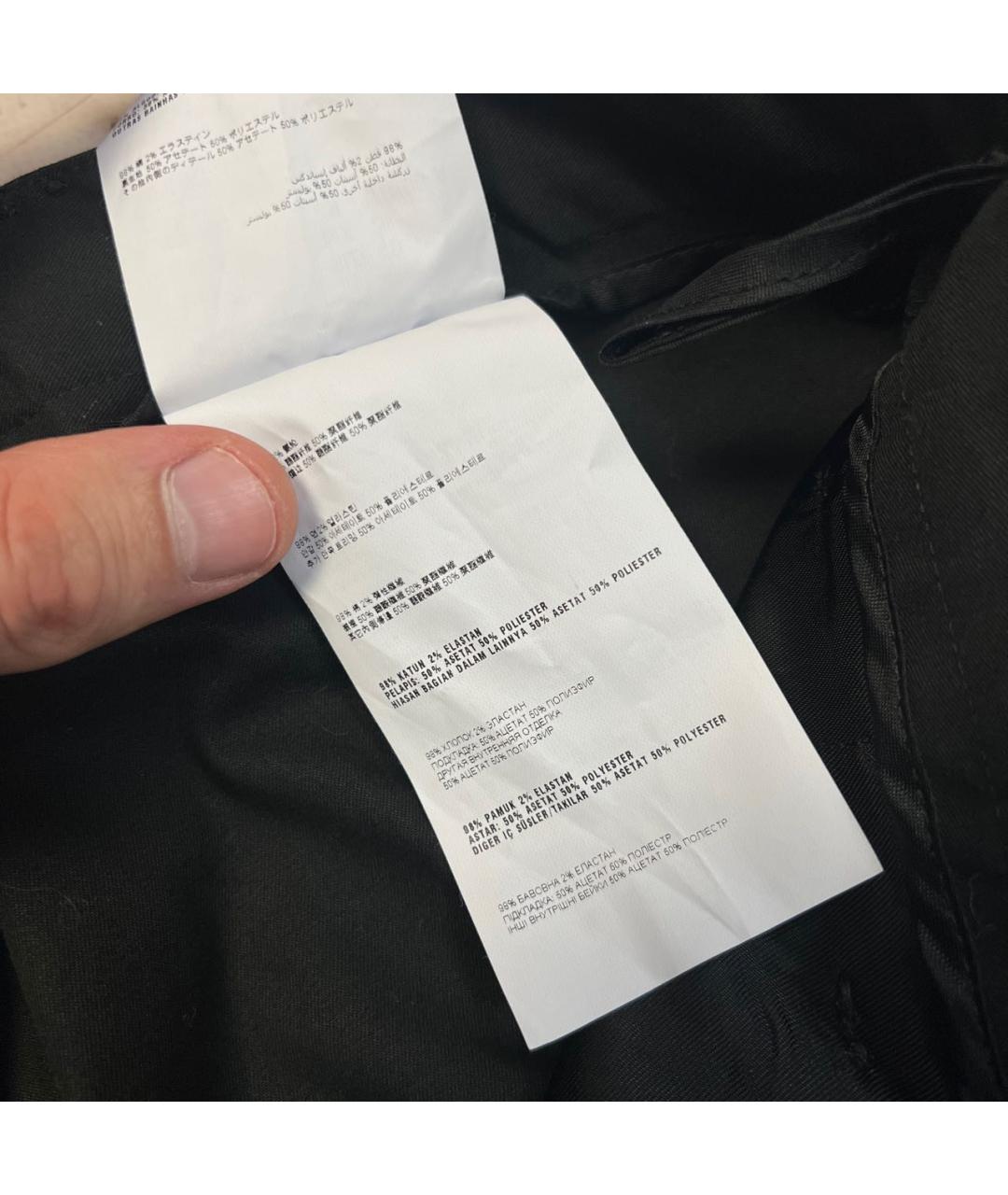 MIU MIU Черные хлопко-эластановые брюки узкие, фото 6