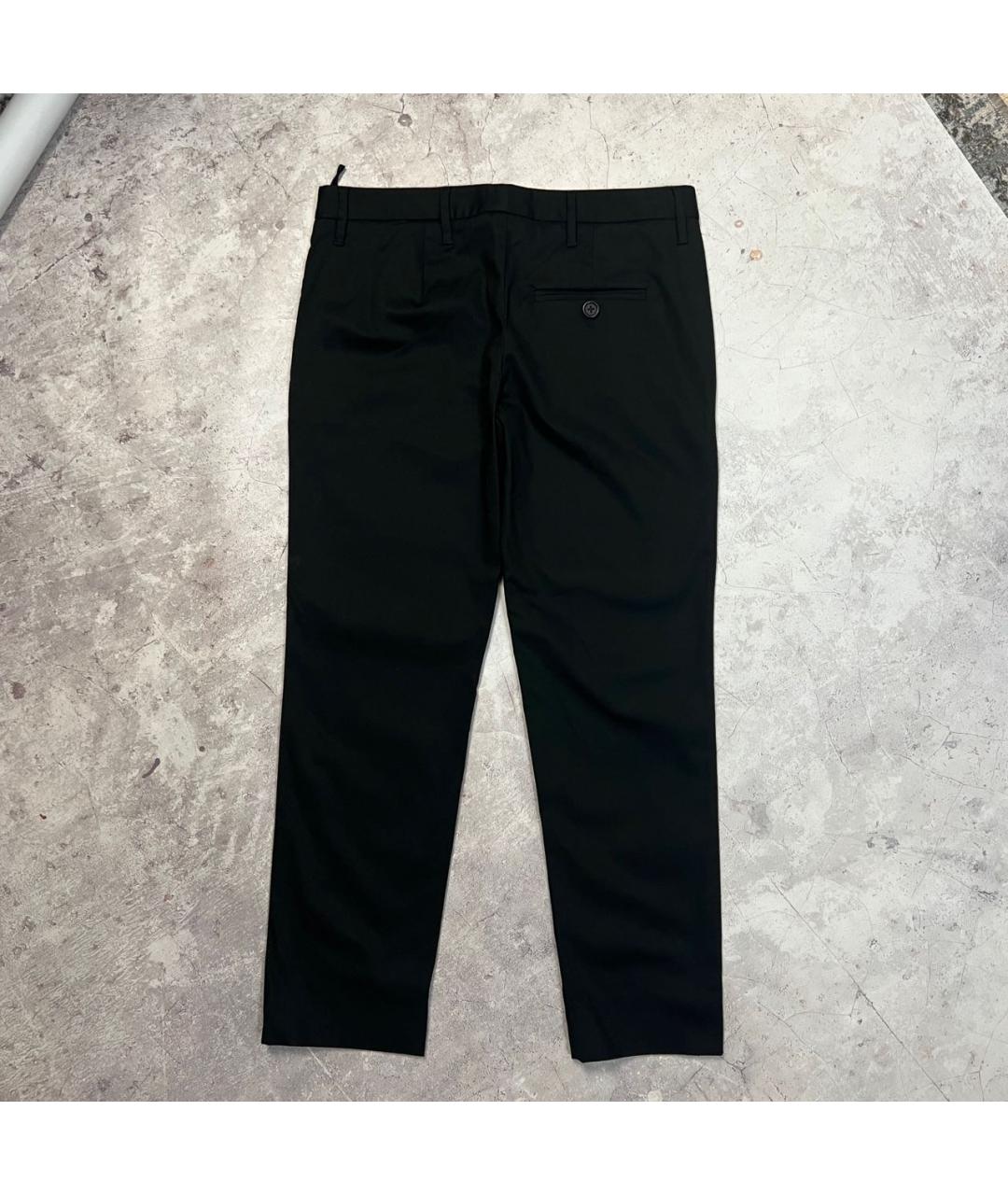 MIU MIU Черные хлопко-эластановые брюки узкие, фото 2