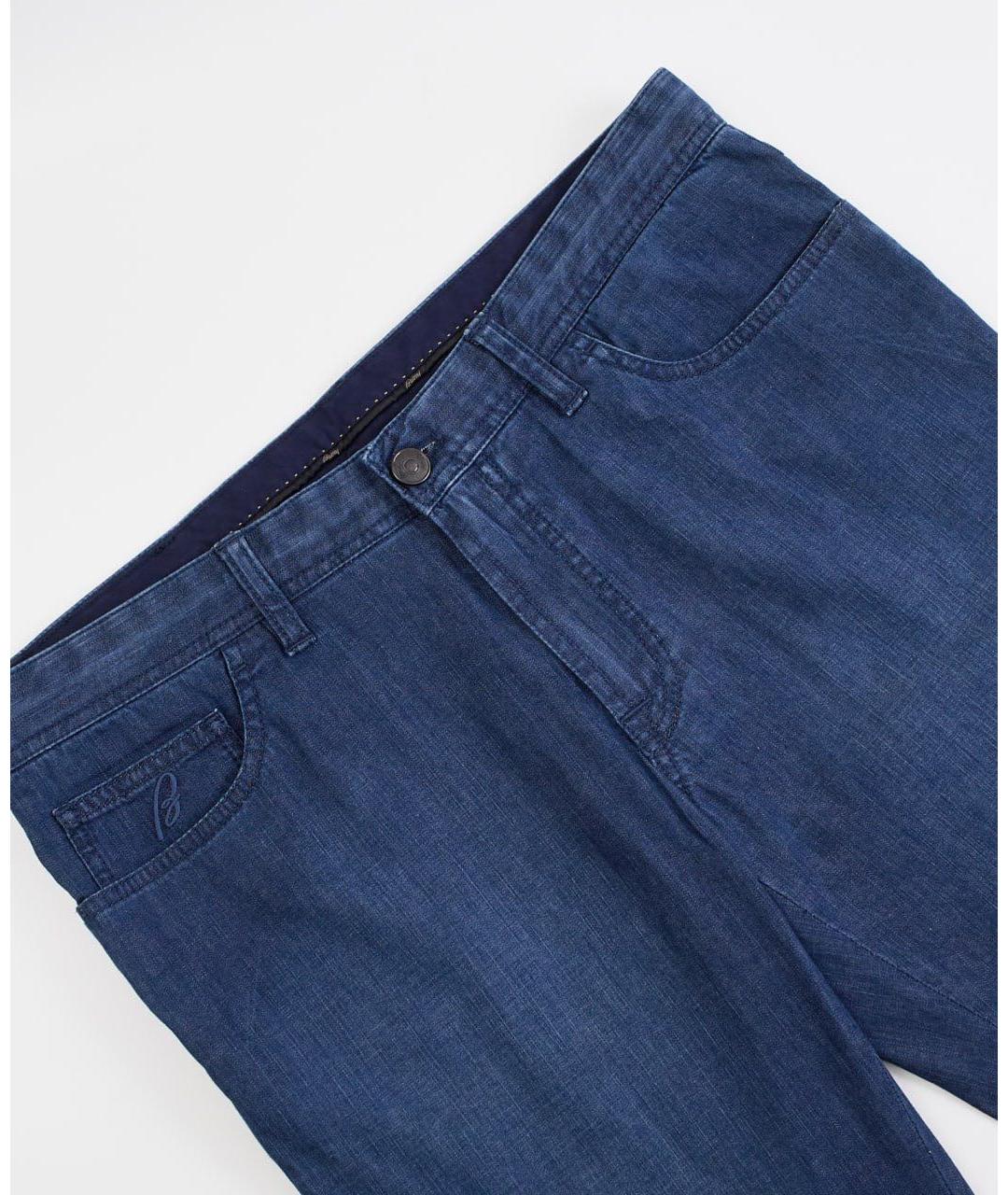 BRIONI Синие хлопковые прямые джинсы, фото 2