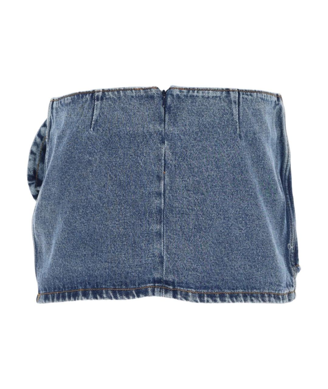 MAGDA BUTRYM Синяя хлопковая юбка мини, фото 2