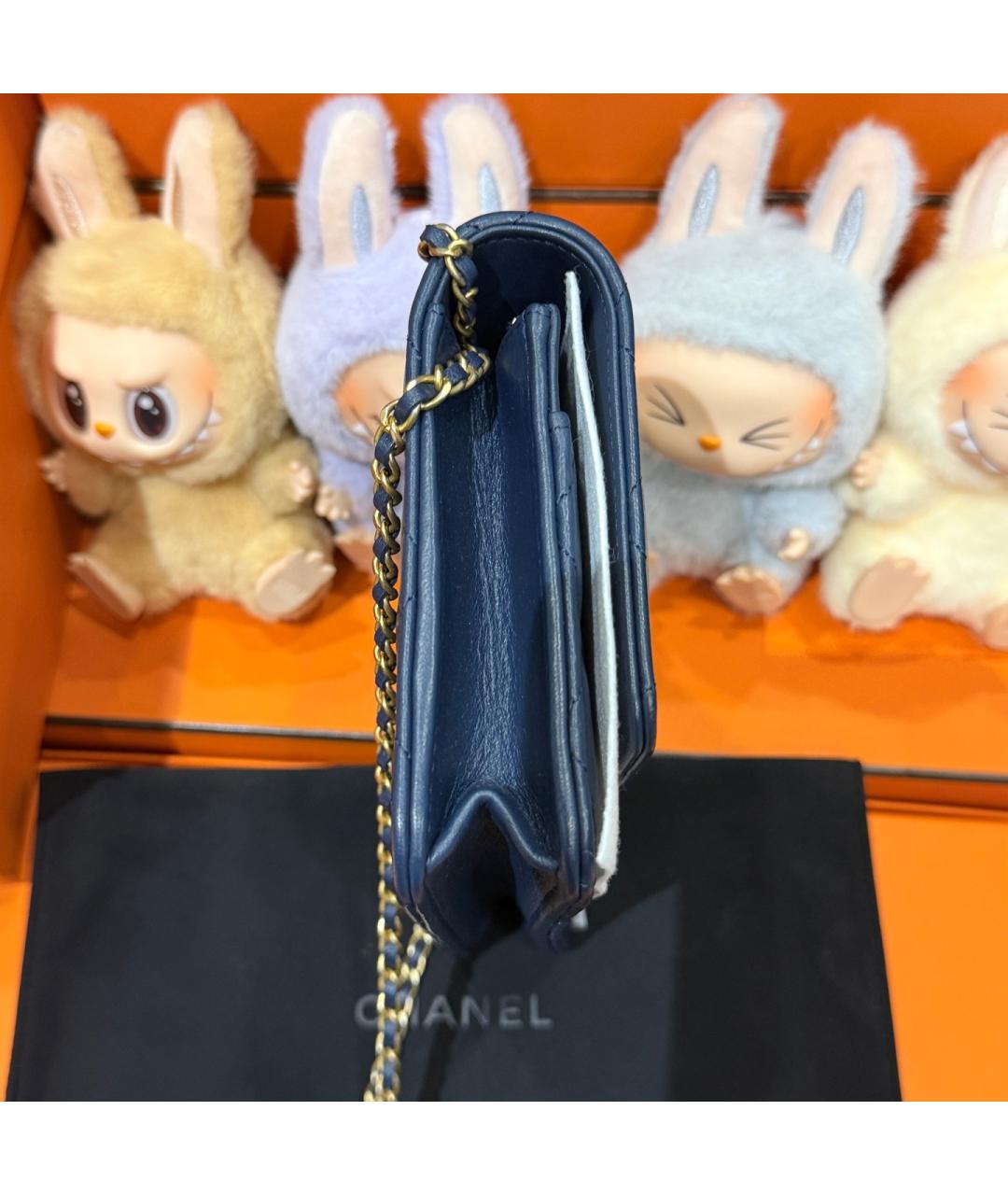 CHANEL Синяя кожаная сумка через плечо, фото 5
