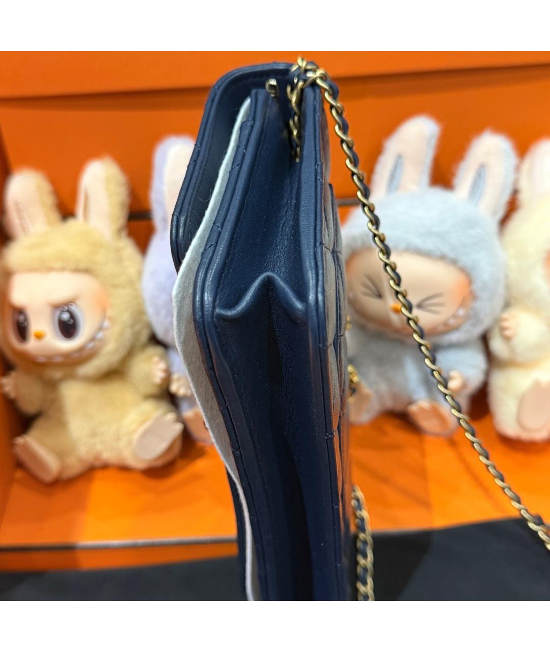 CHANEL Синяя кожаная сумка через плечо, фото 8