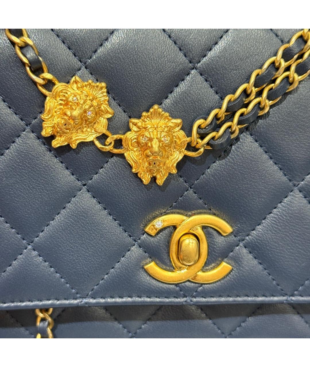 CHANEL Синяя кожаная сумка через плечо, фото 2