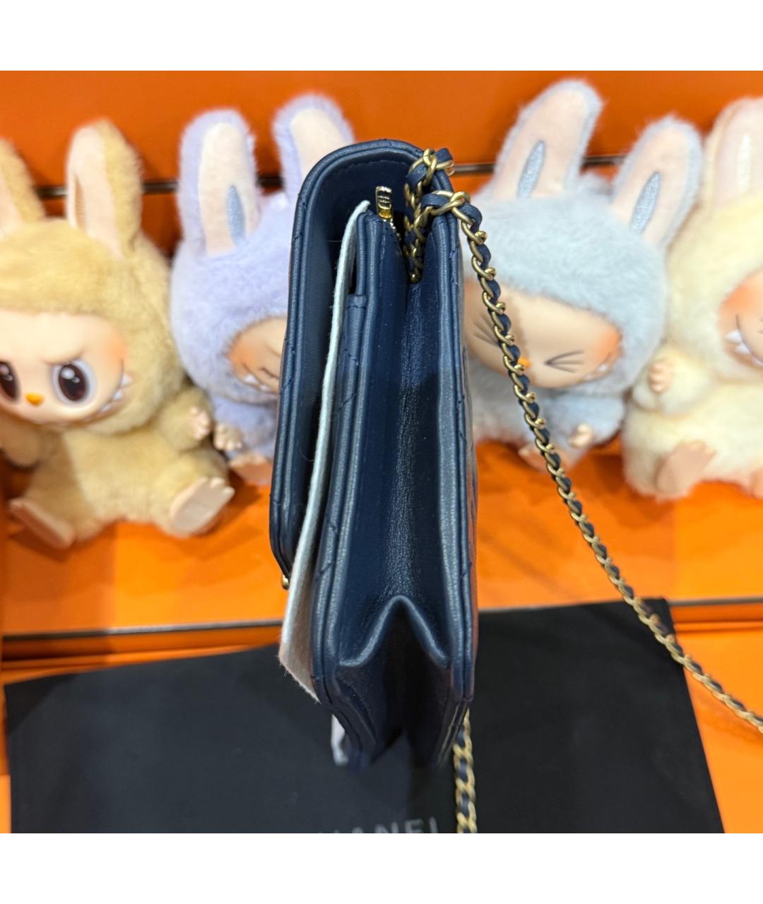 CHANEL Синяя кожаная сумка через плечо, фото 7
