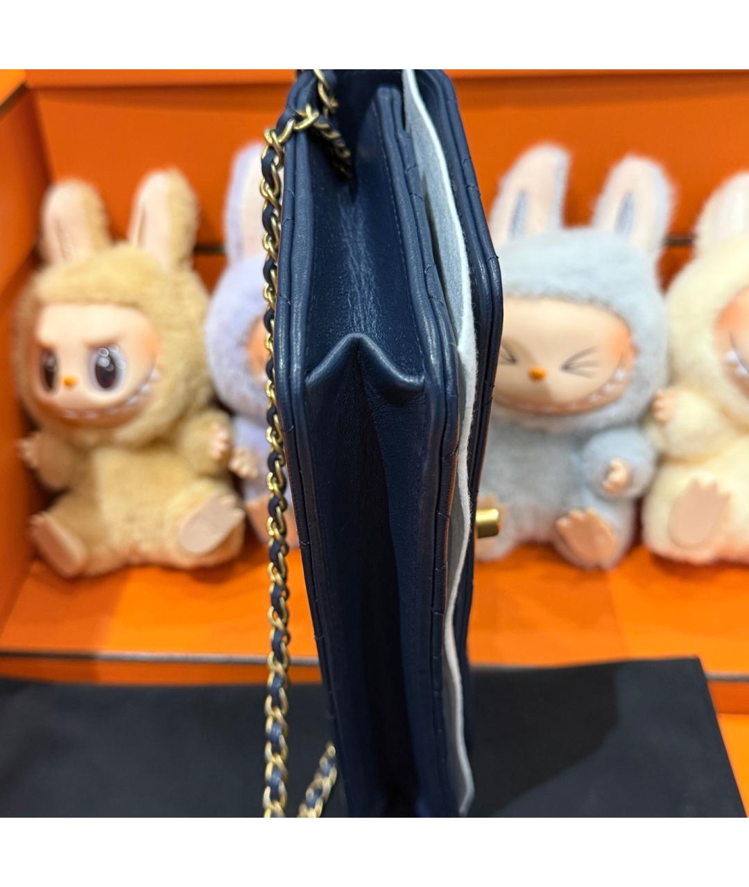 CHANEL Синяя кожаная сумка через плечо, фото 6