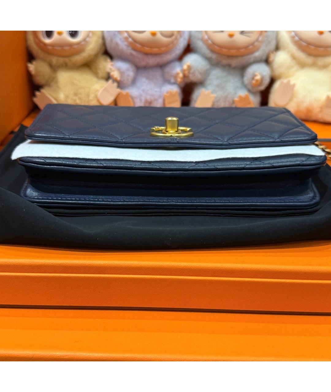 CHANEL Синяя кожаная сумка через плечо, фото 9