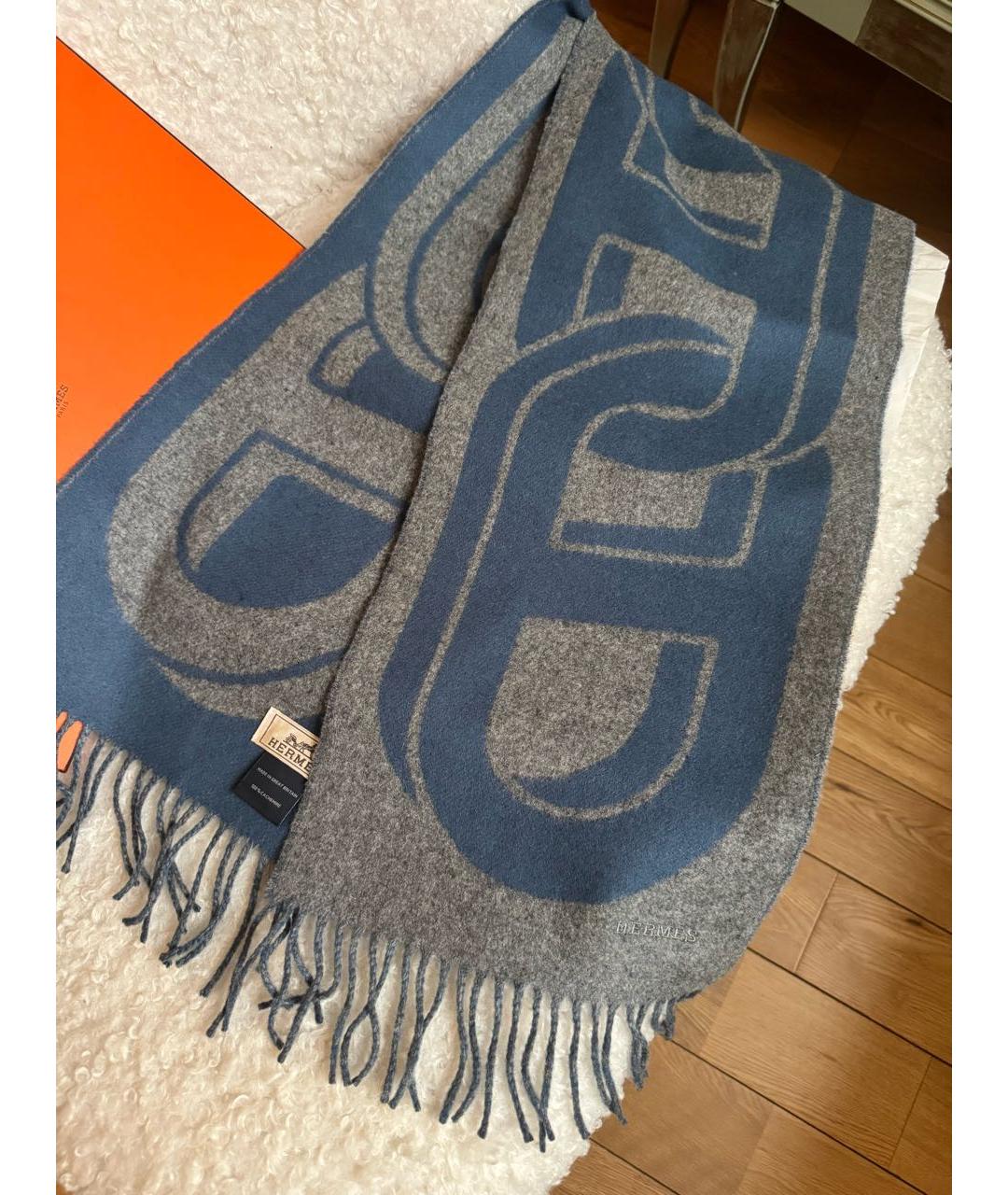 HERMES Мульти кашемировый шарф, фото 5