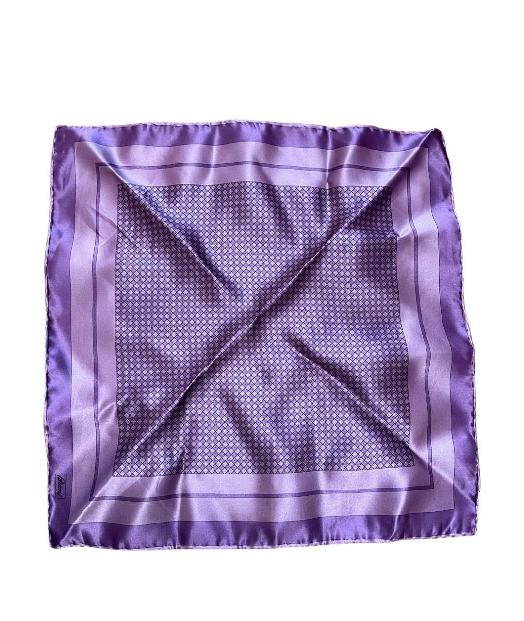 BRIONI Фиолетовый шелковый платок, фото 1