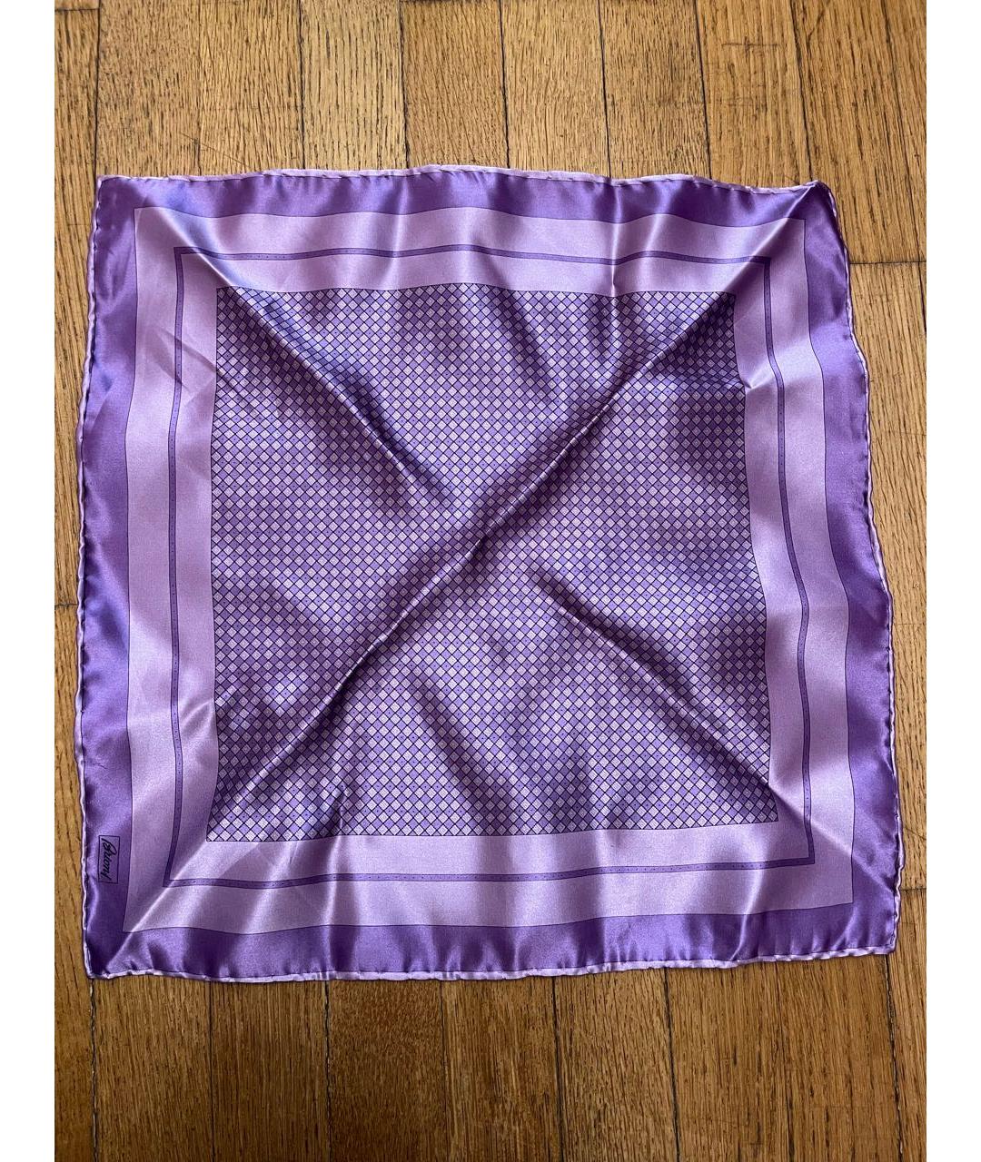 BRIONI Фиолетовый шелковый платок, фото 6