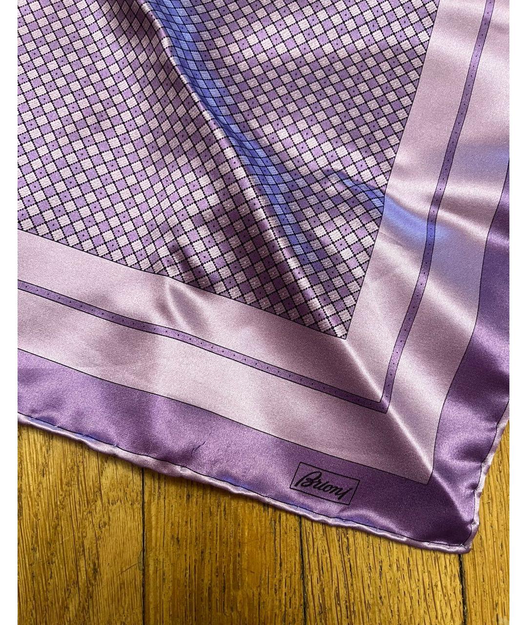 BRIONI Фиолетовый шелковый платок, фото 2