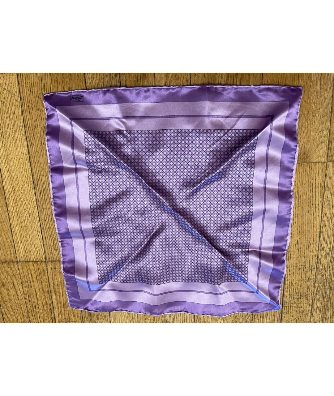BRIONI Фиолетовый шелковый платок, фото 5