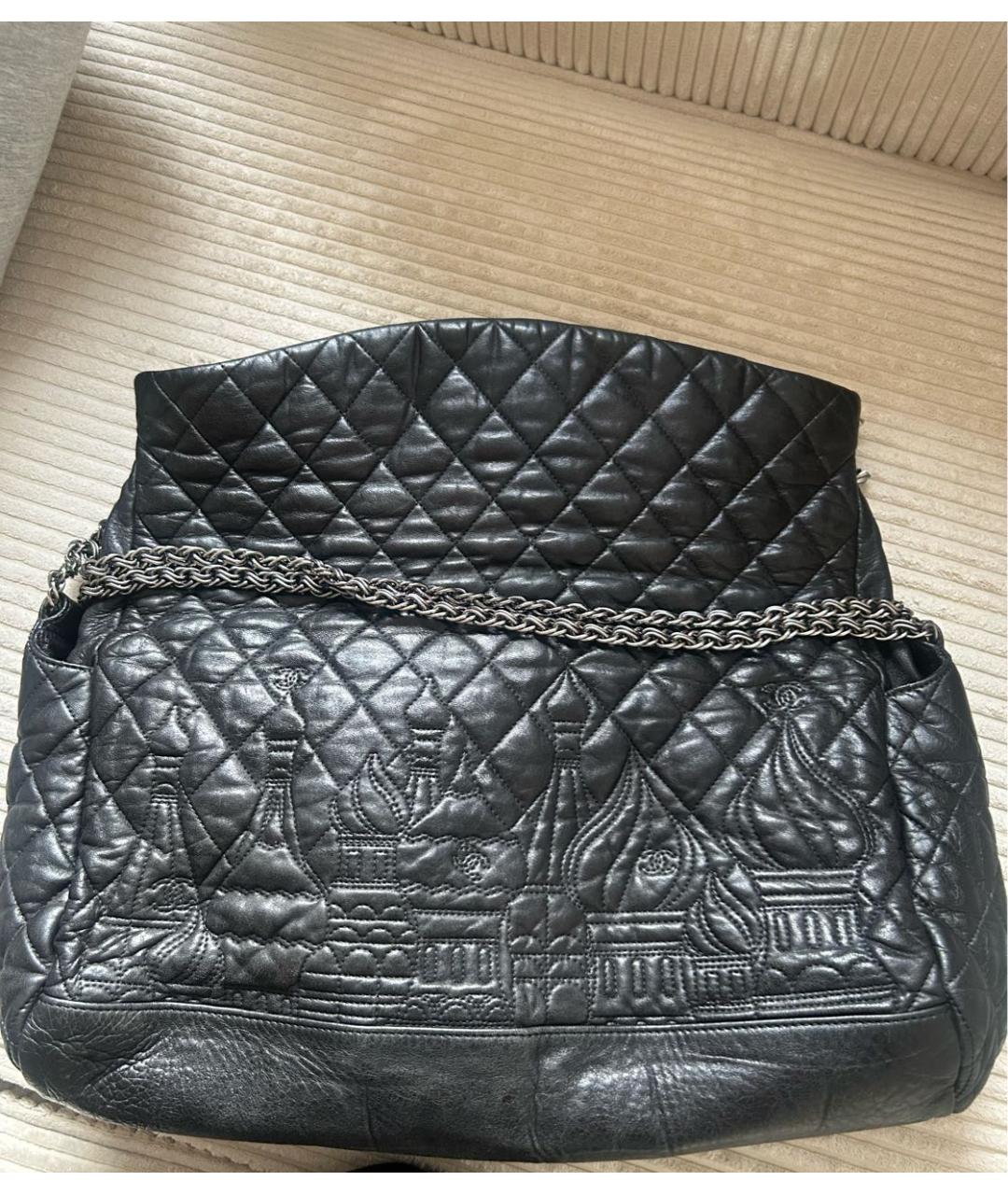 CHANEL Черная кожаная сумка через плечо, фото 3