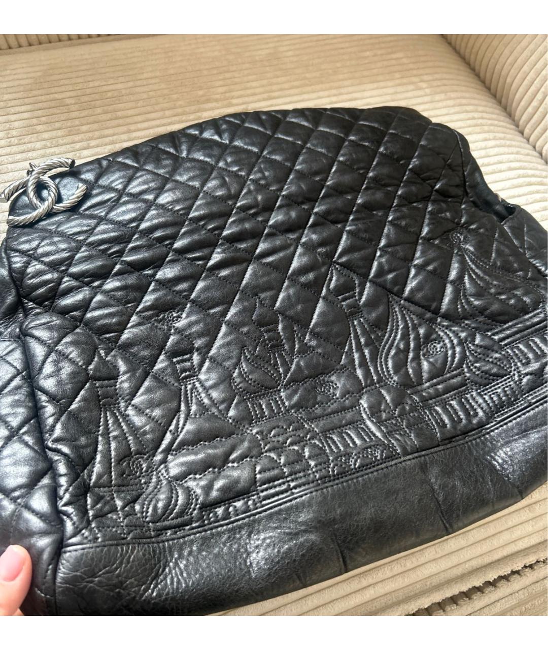 CHANEL Черная кожаная сумка через плечо, фото 4