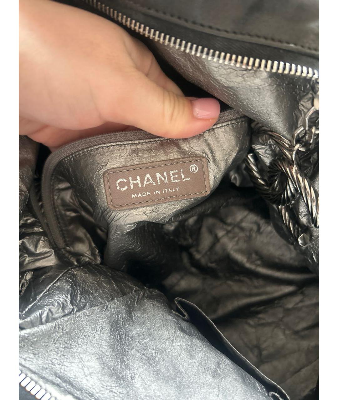 CHANEL Черная кожаная сумка через плечо, фото 7