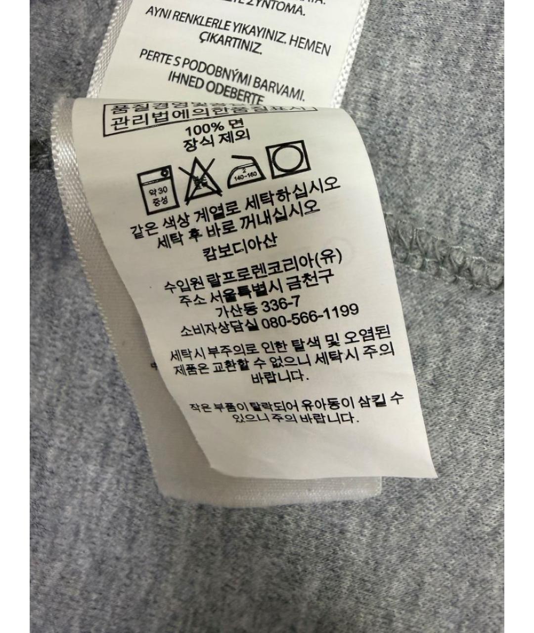 POLO RALPH LAUREN Серое хлопковое поло с коротким рукавом, фото 6