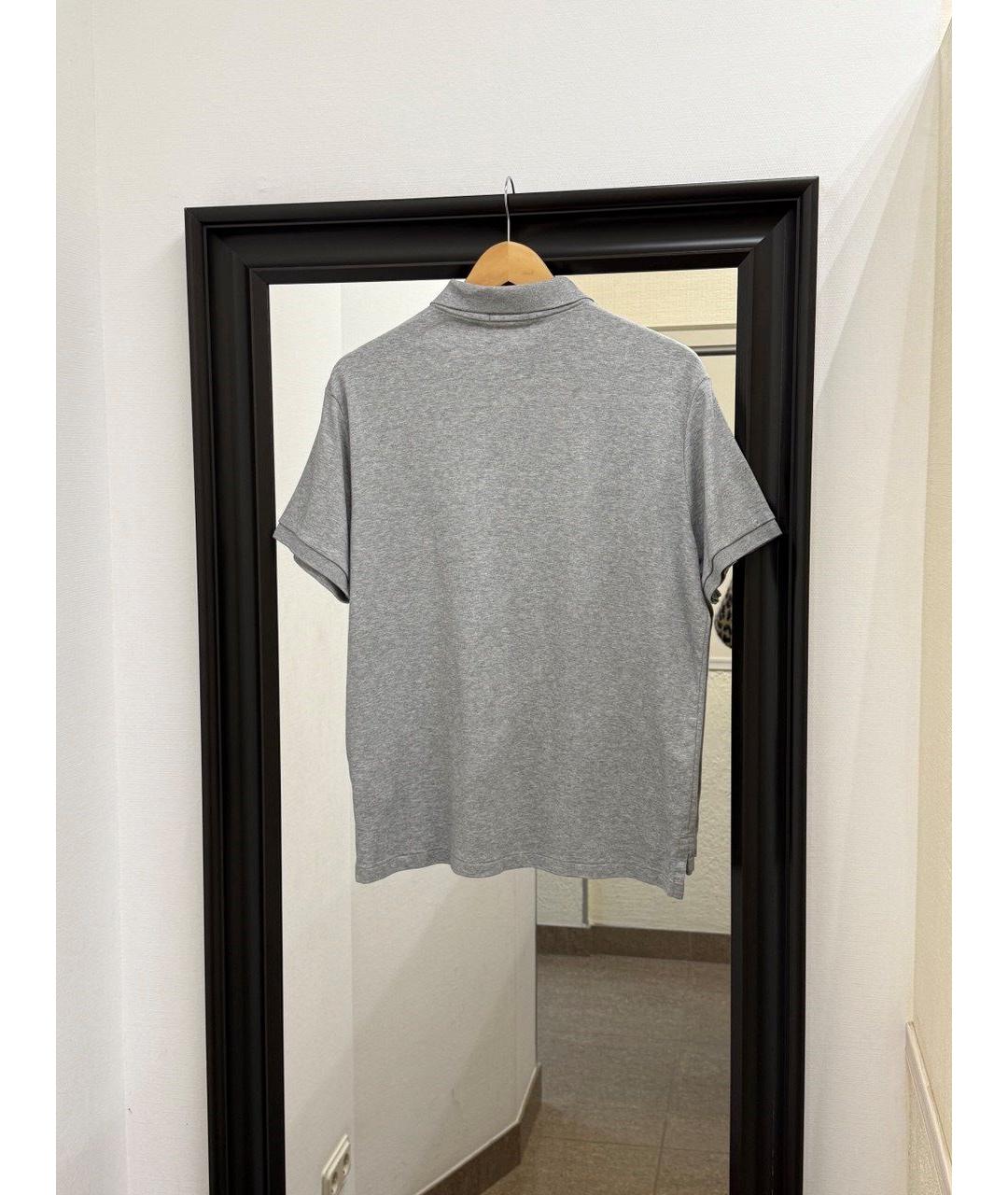 POLO RALPH LAUREN Серое хлопковое поло с коротким рукавом, фото 2