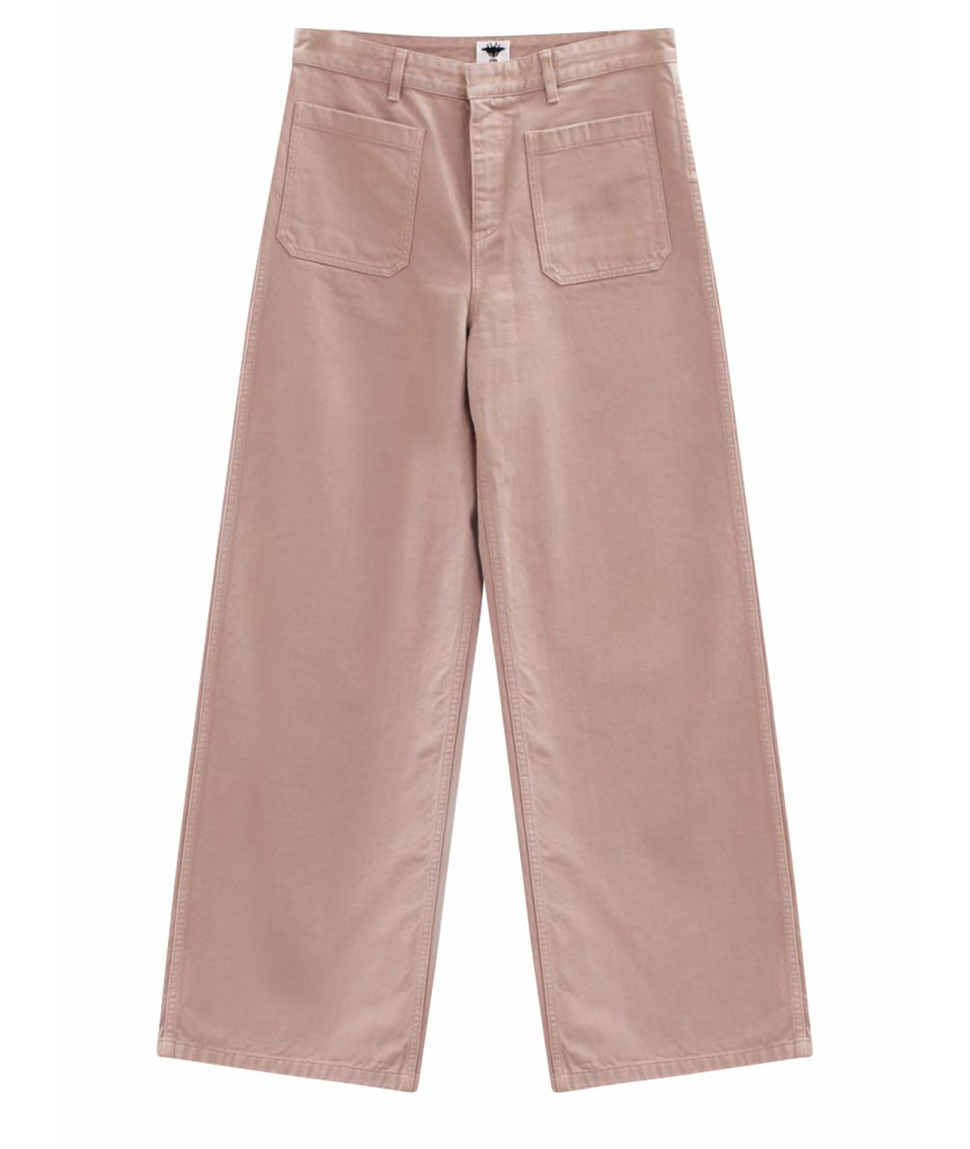 CHRISTIAN DIOR Бежевые хлопковые прямые джинсы, фото 1