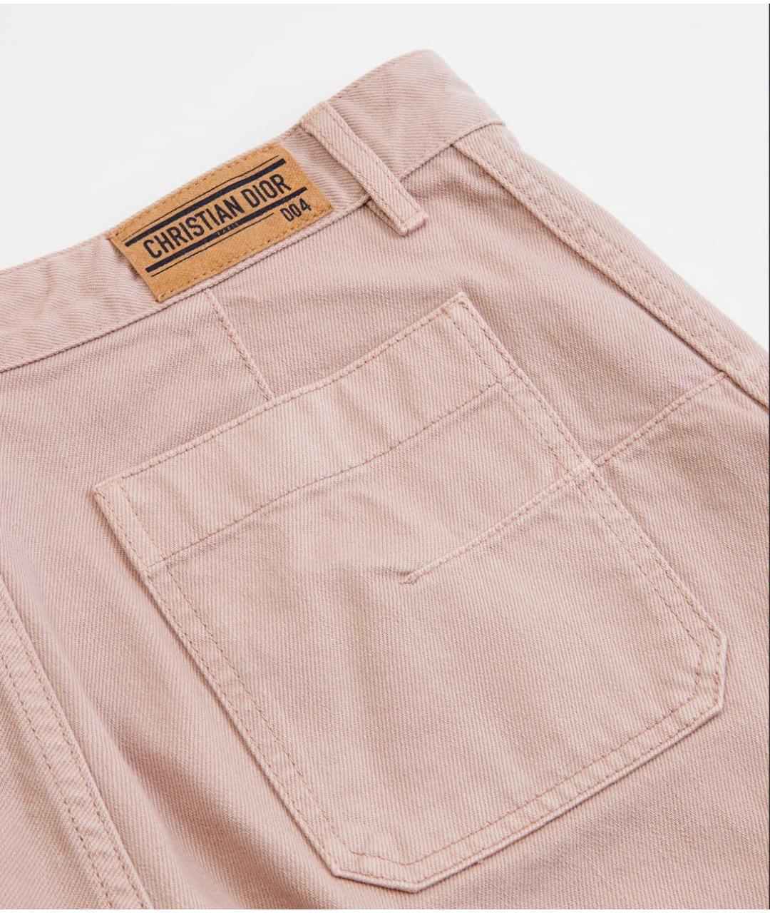 CHRISTIAN DIOR Бежевые хлопковые прямые джинсы, фото 4