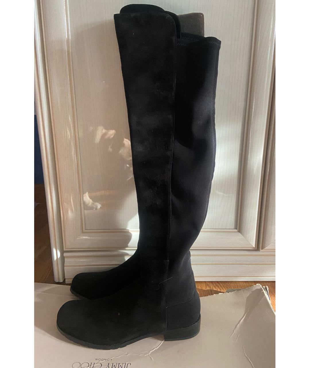 STUART WEITZMAN Черные замшевые ботфорты, фото 2