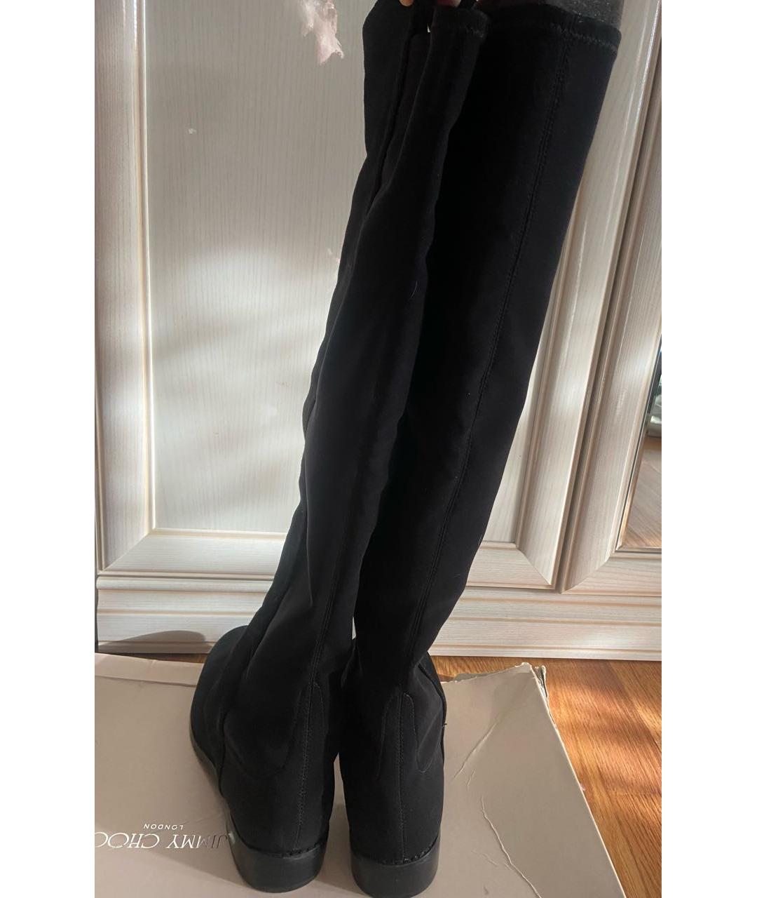 STUART WEITZMAN Черные замшевые ботфорты, фото 4