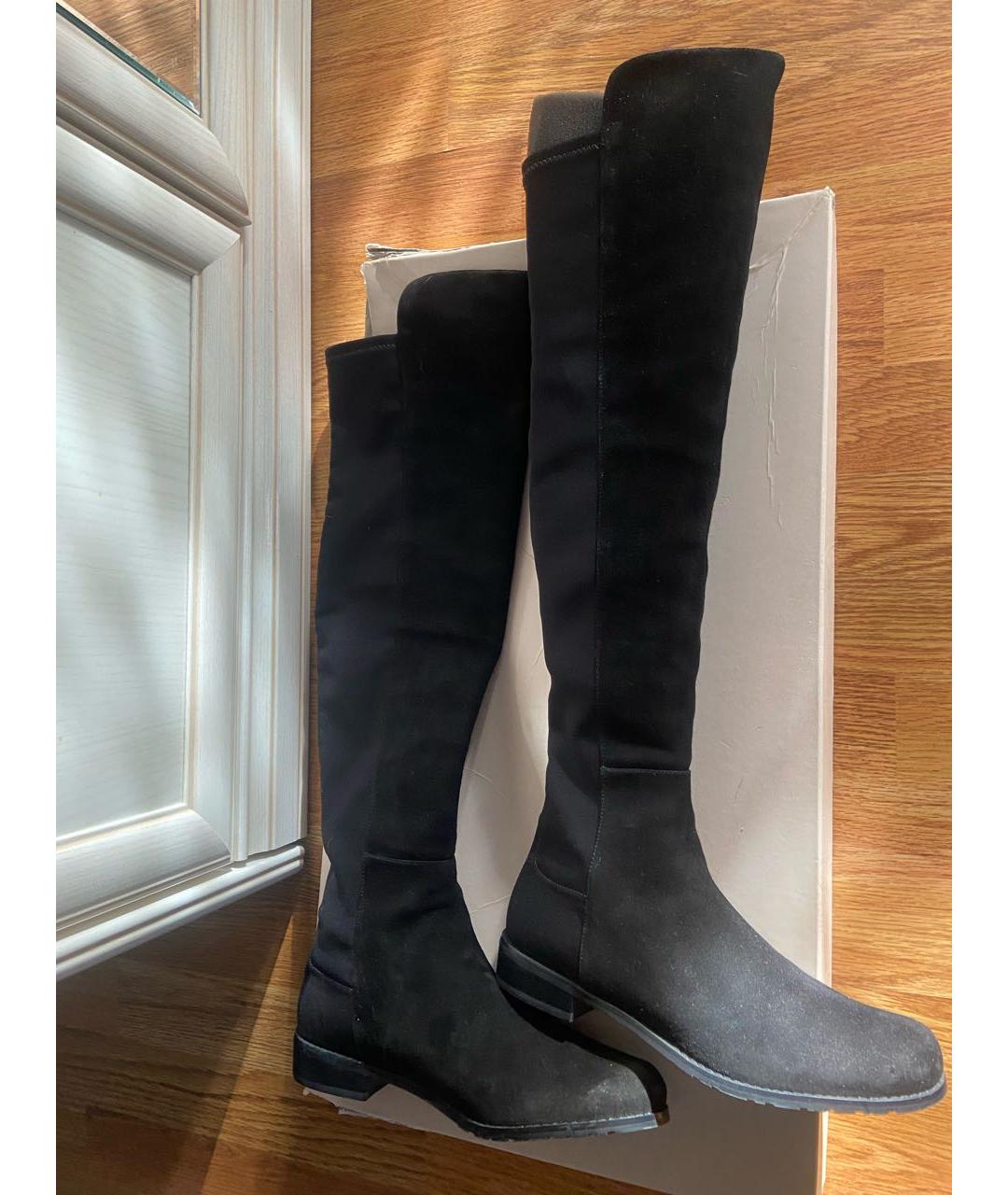 STUART WEITZMAN Черные замшевые ботфорты, фото 8