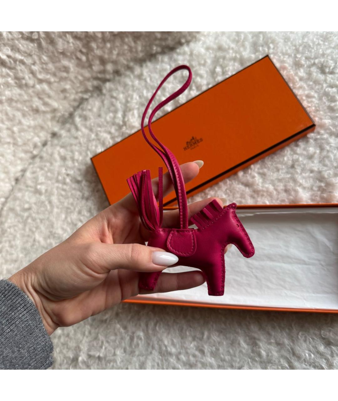 HERMES Фуксия брелок, фото 3