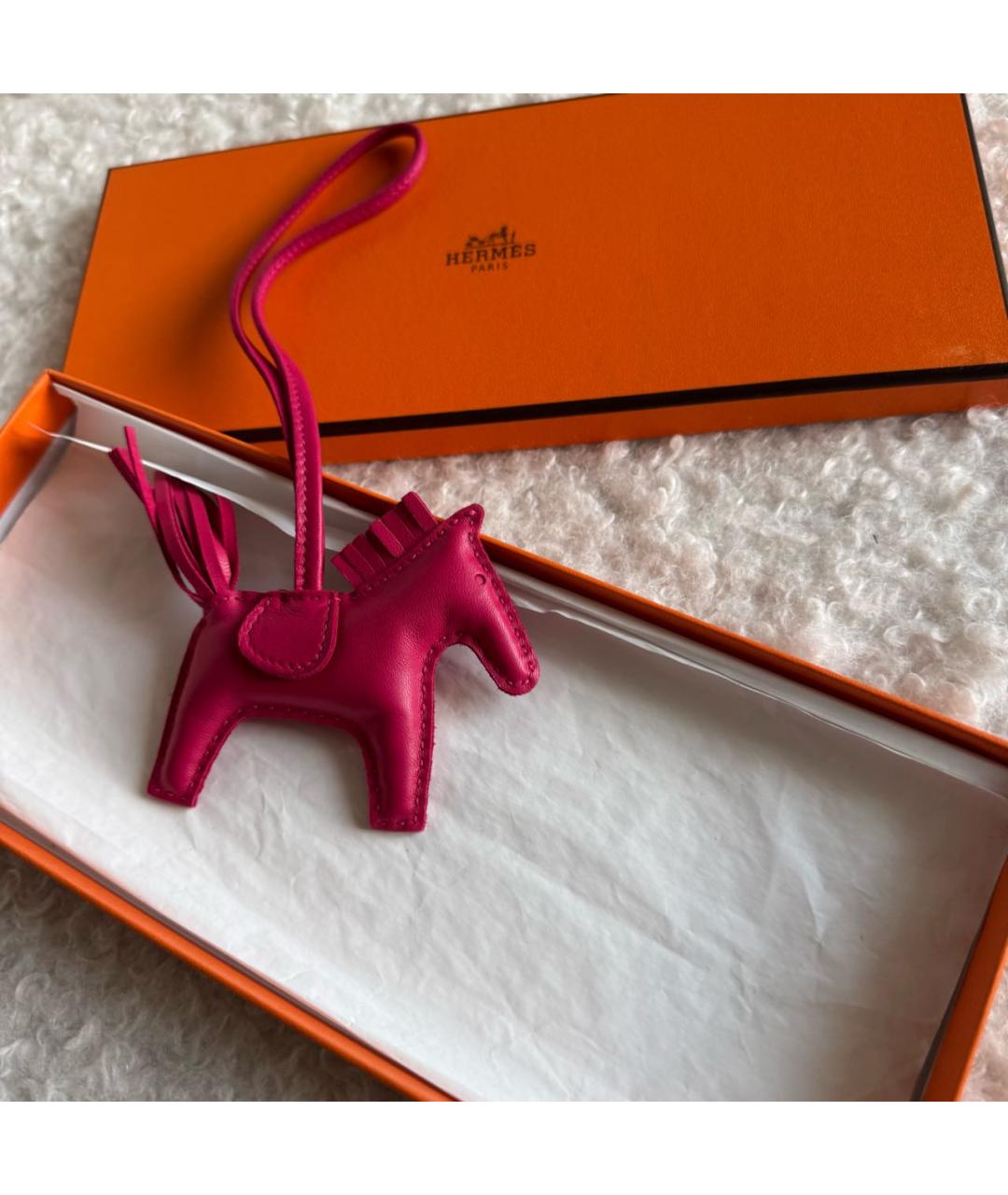 HERMES Фуксия брелок, фото 4