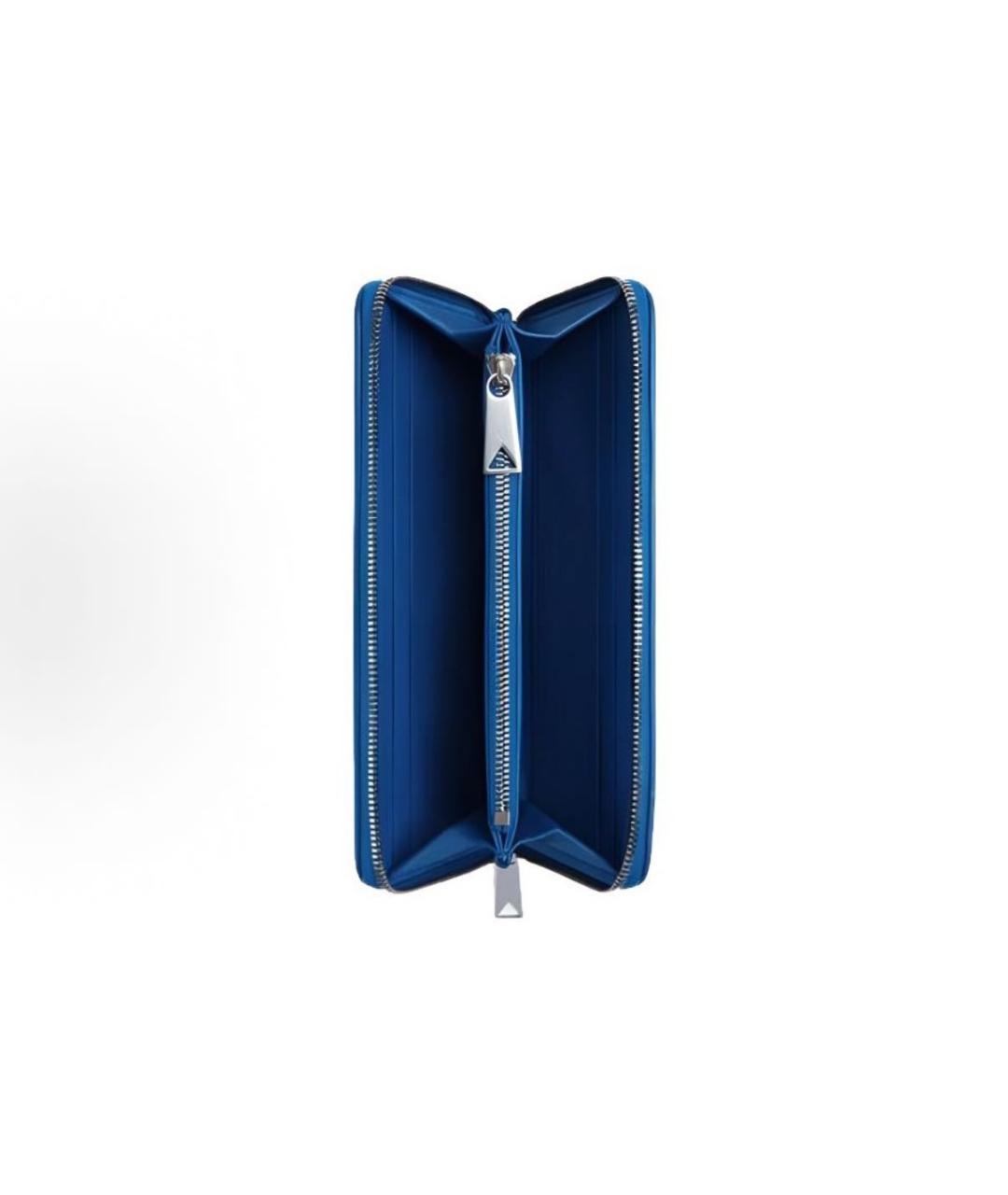 BOTTEGA VENETA Синий кожаный кошелек, фото 2