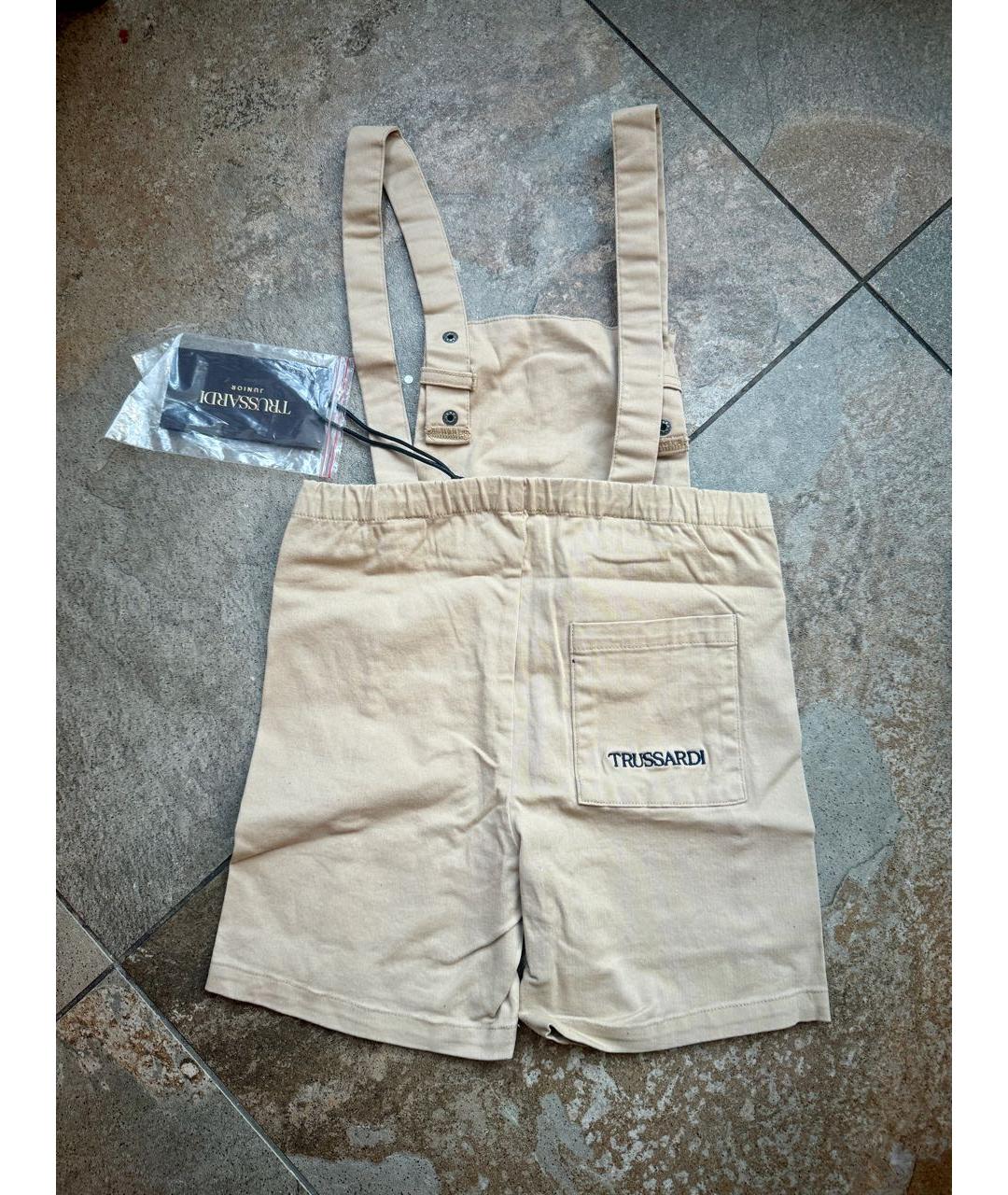 TRUSSARDI Бежевые хлопковые брюки и шорты, фото 2