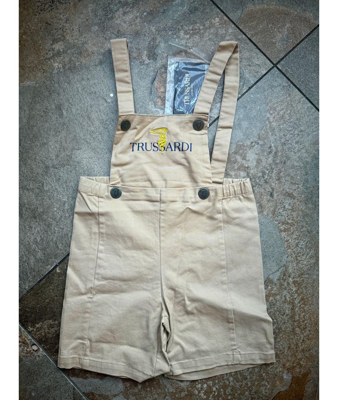 TRUSSARDI Бежевые хлопковые брюки и шорты, фото 4