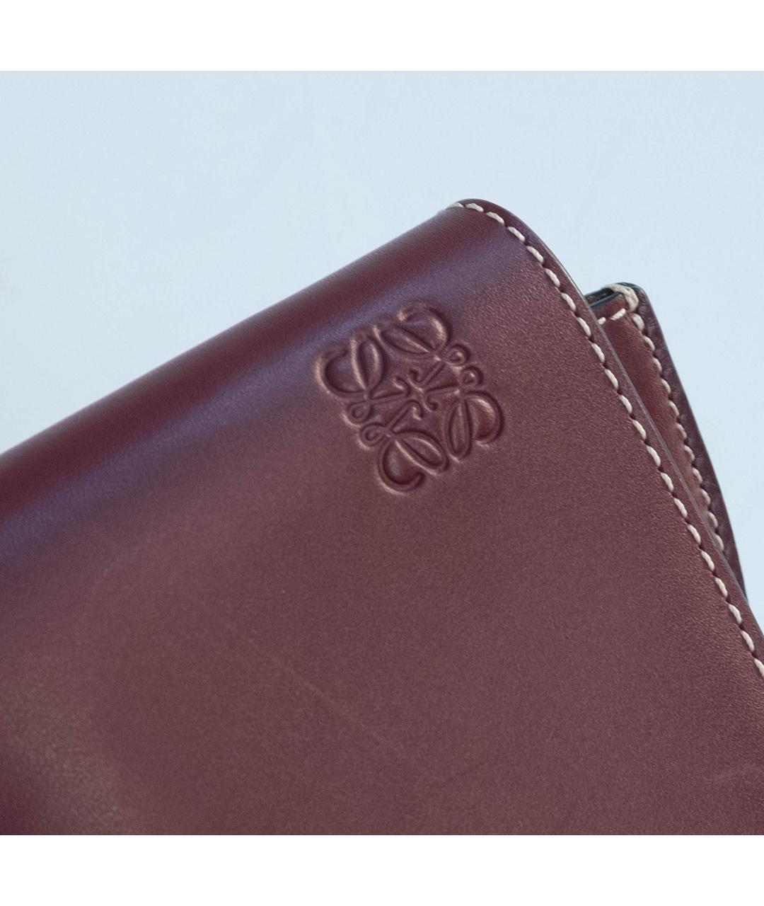 LOEWE Бордовая кожаная поясная сумка, фото 5