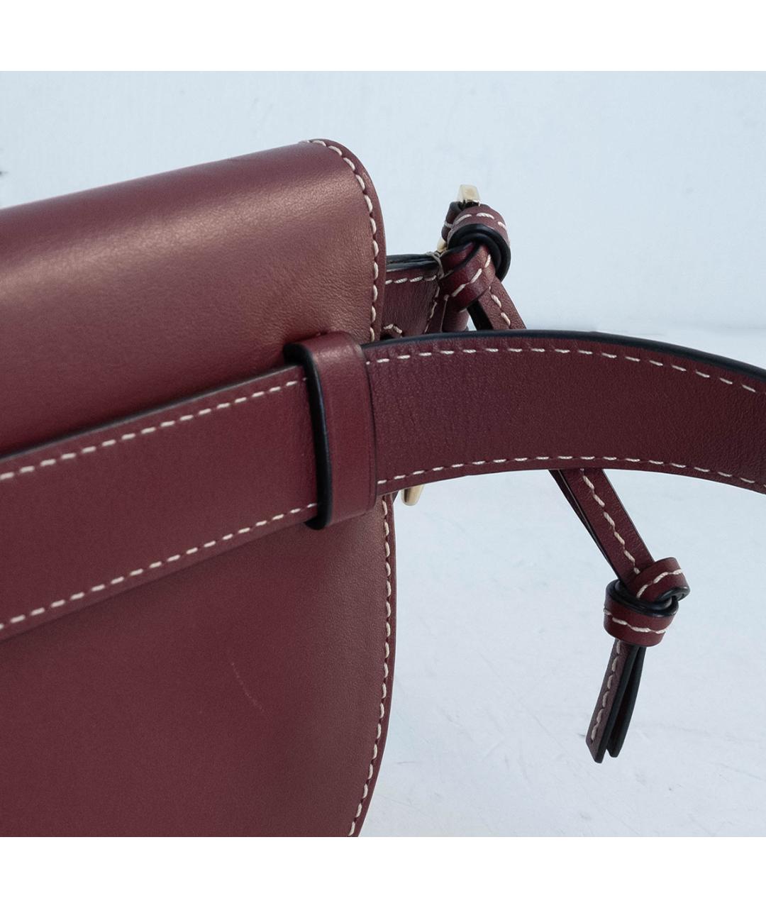LOEWE Бордовая кожаная поясная сумка, фото 4