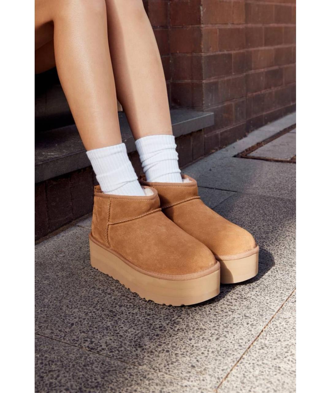 UGG AUSTRALIA Коричневые замшевые ботинки, фото 7