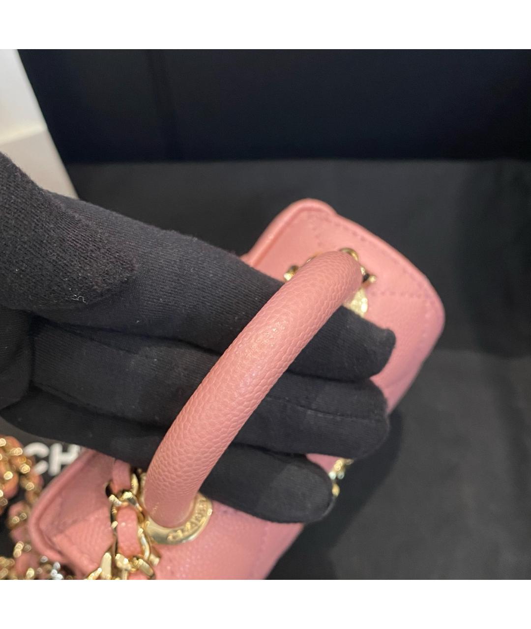 CHANEL Розовая кожаная сумка через плечо, фото 9