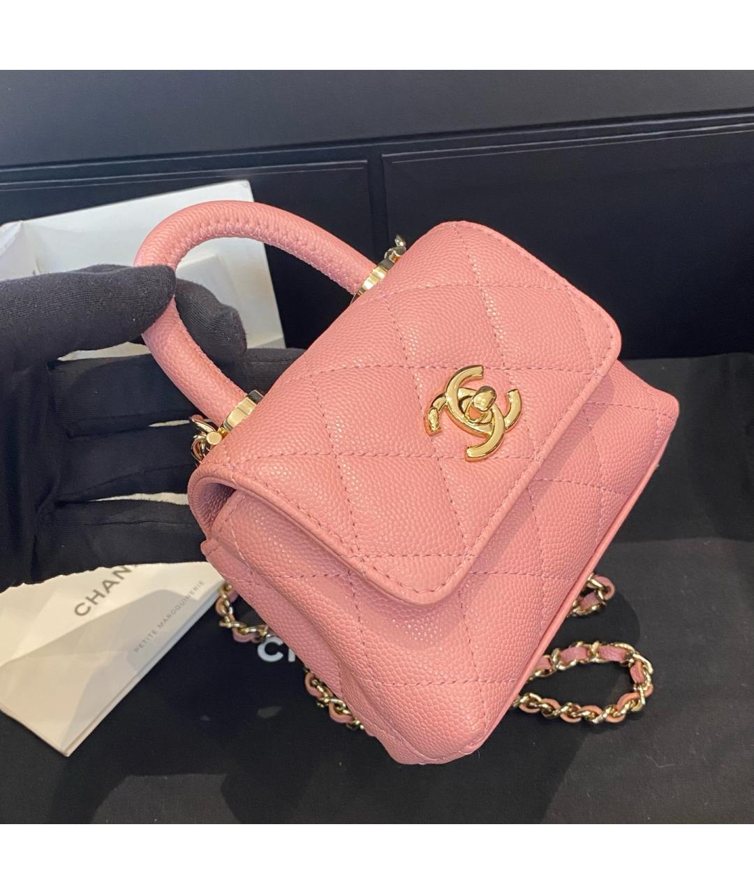 CHANEL Розовая кожаная сумка через плечо, фото 5