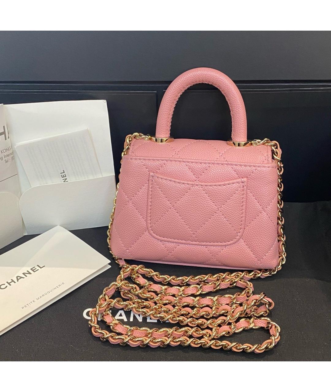 CHANEL Розовая кожаная сумка через плечо, фото 2