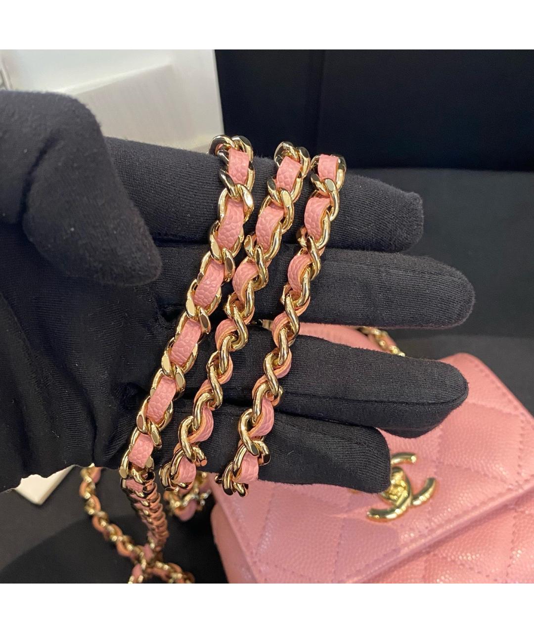 CHANEL Розовая кожаная сумка через плечо, фото 7