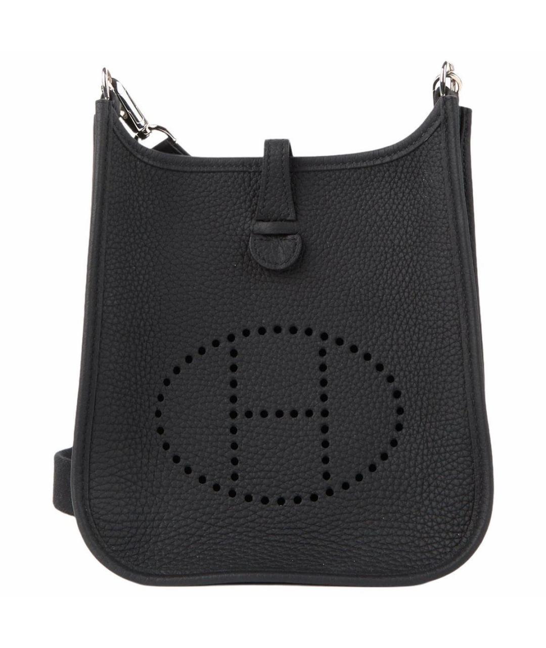 HERMES Черная кожаная сумка через плечо, фото 1