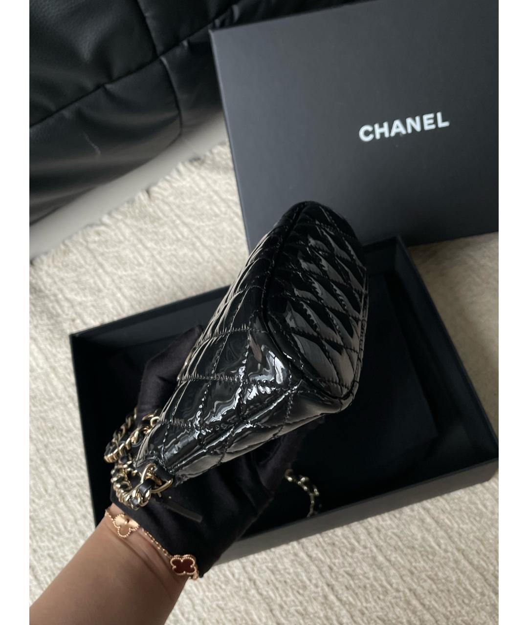 CHANEL Черная кожаная сумка через плечо, фото 6