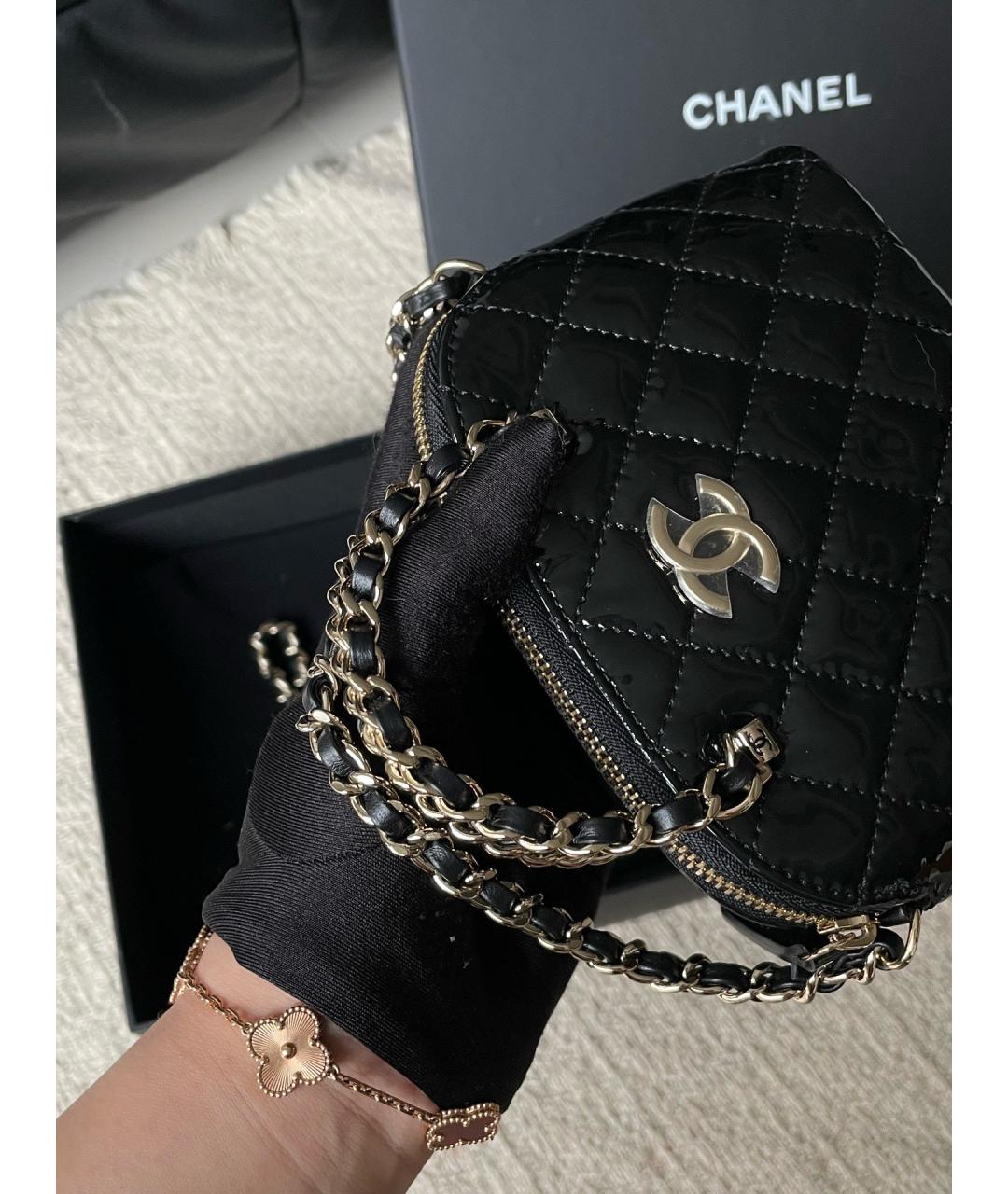 CHANEL Черная кожаная сумка через плечо, фото 7