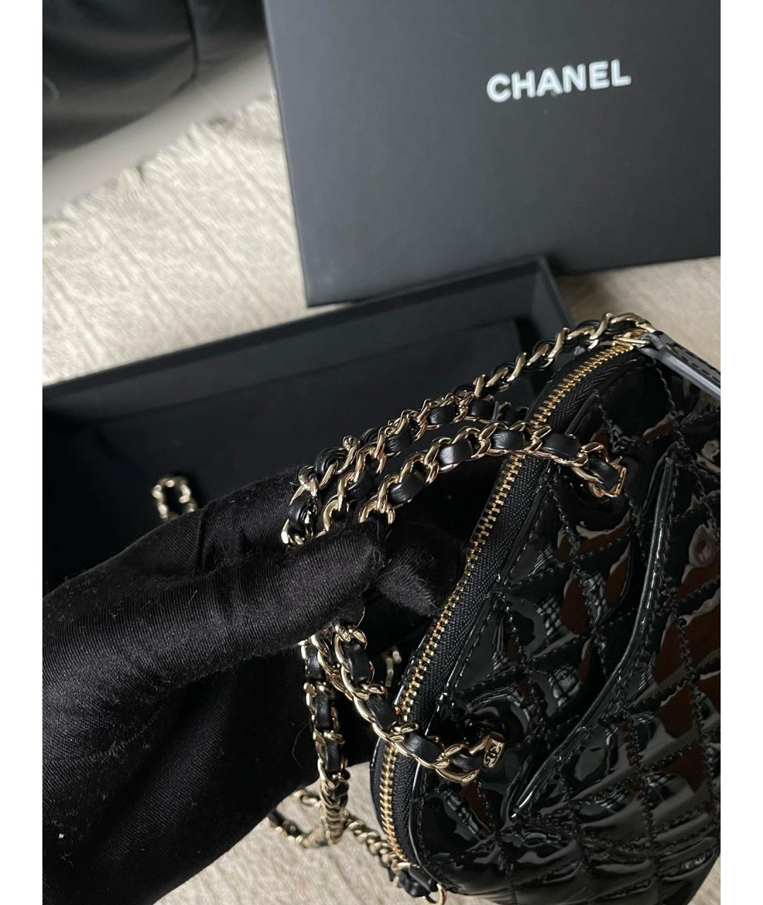 CHANEL Черная кожаная сумка через плечо, фото 2